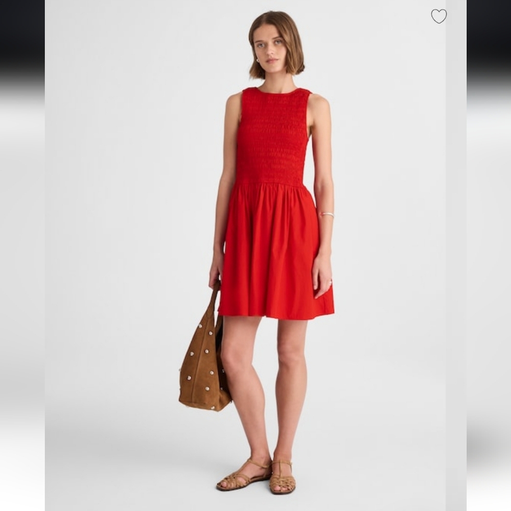 NWT Size M Madewell The Melody Scoopback Smocked Mini Dress